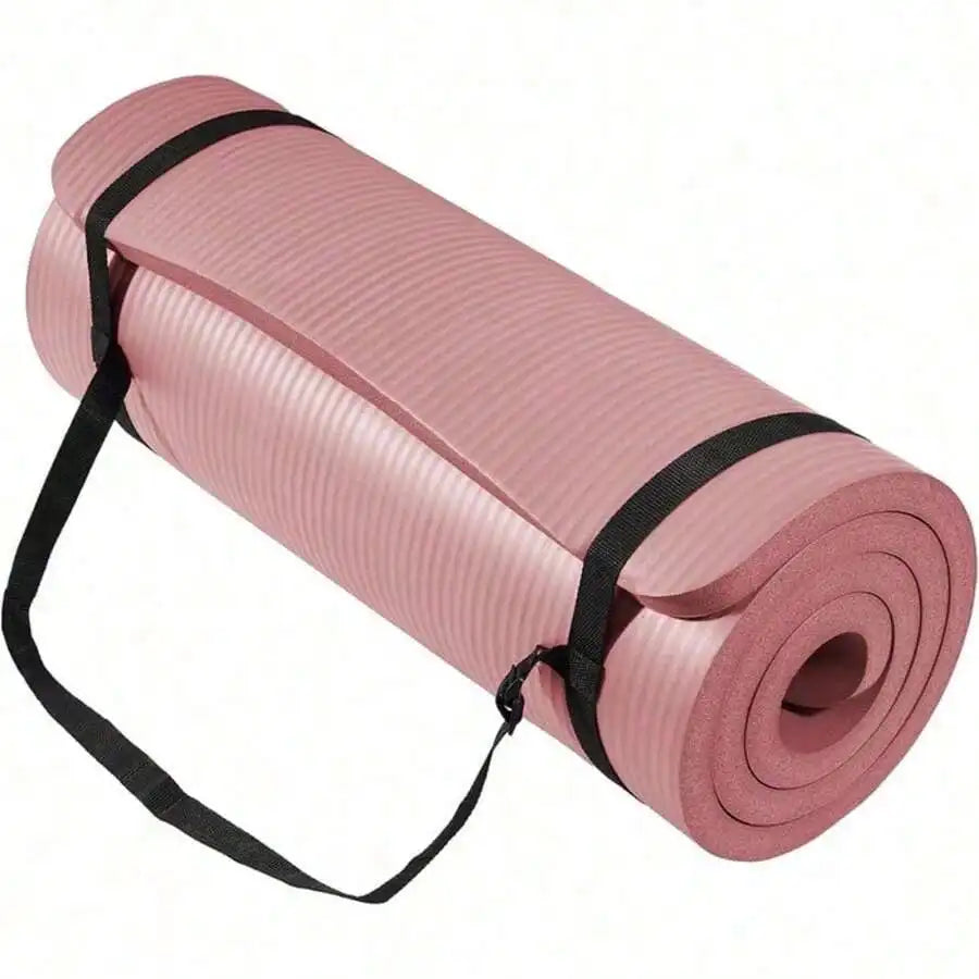 Thick High Density Yoga Mat With Non Slip Carry Strap