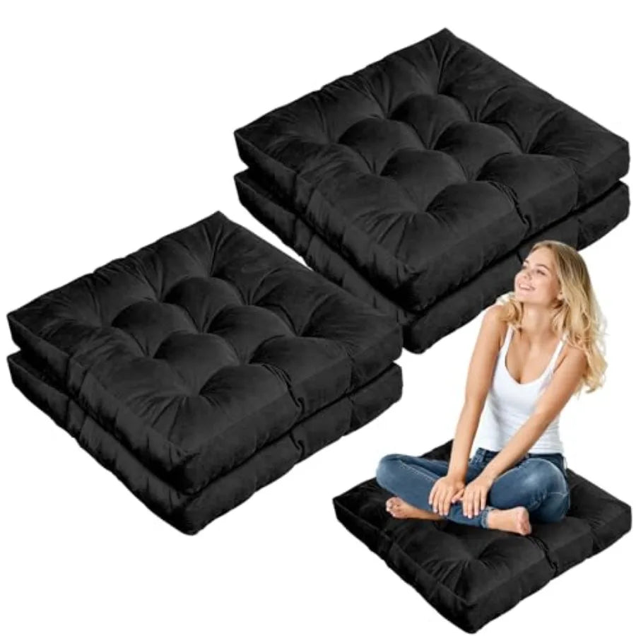 Floor Pillow Cushions 22 x 22 Inch Round Square Large Meditation Floor Pillow for Classroom Adult Meditation Picnic Party Cushi