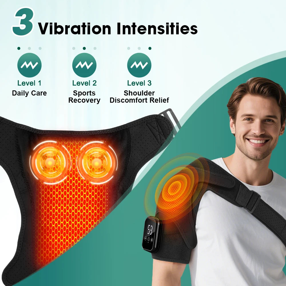 PastSky Electric Heated Shoulder Massager With Touch Screen And Timer
