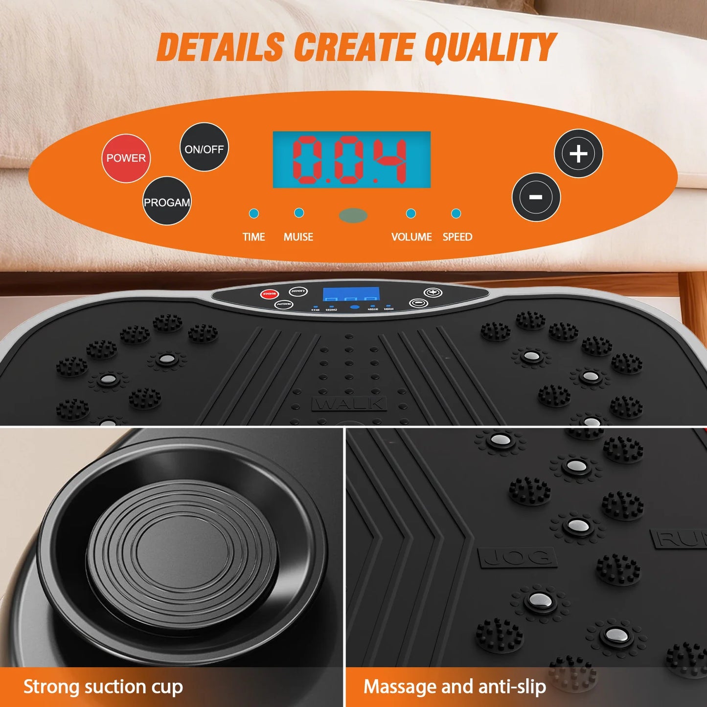 Portable Vibration Plate With Bluetooth Resistance Bands And Yoga Straps