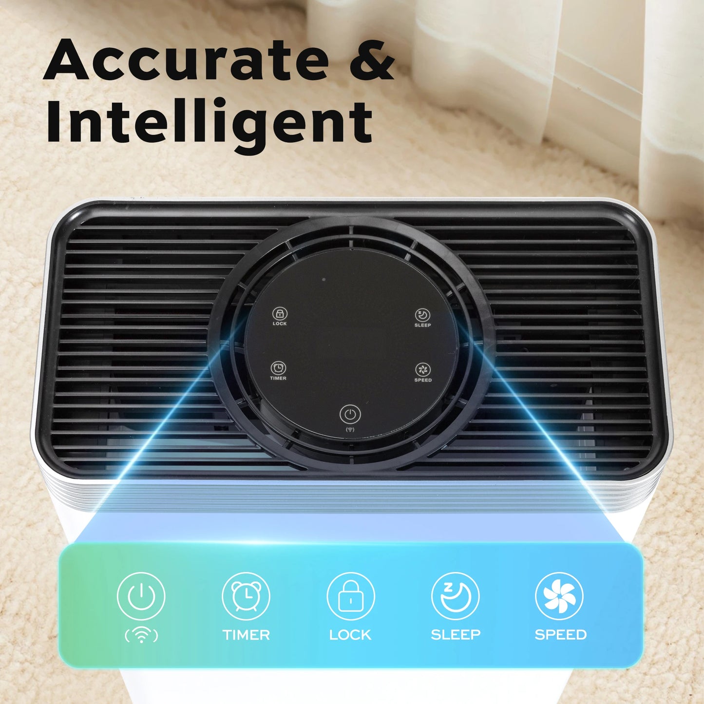 Deli Air Purifier With HEPA Filter For Pet Dander Dust