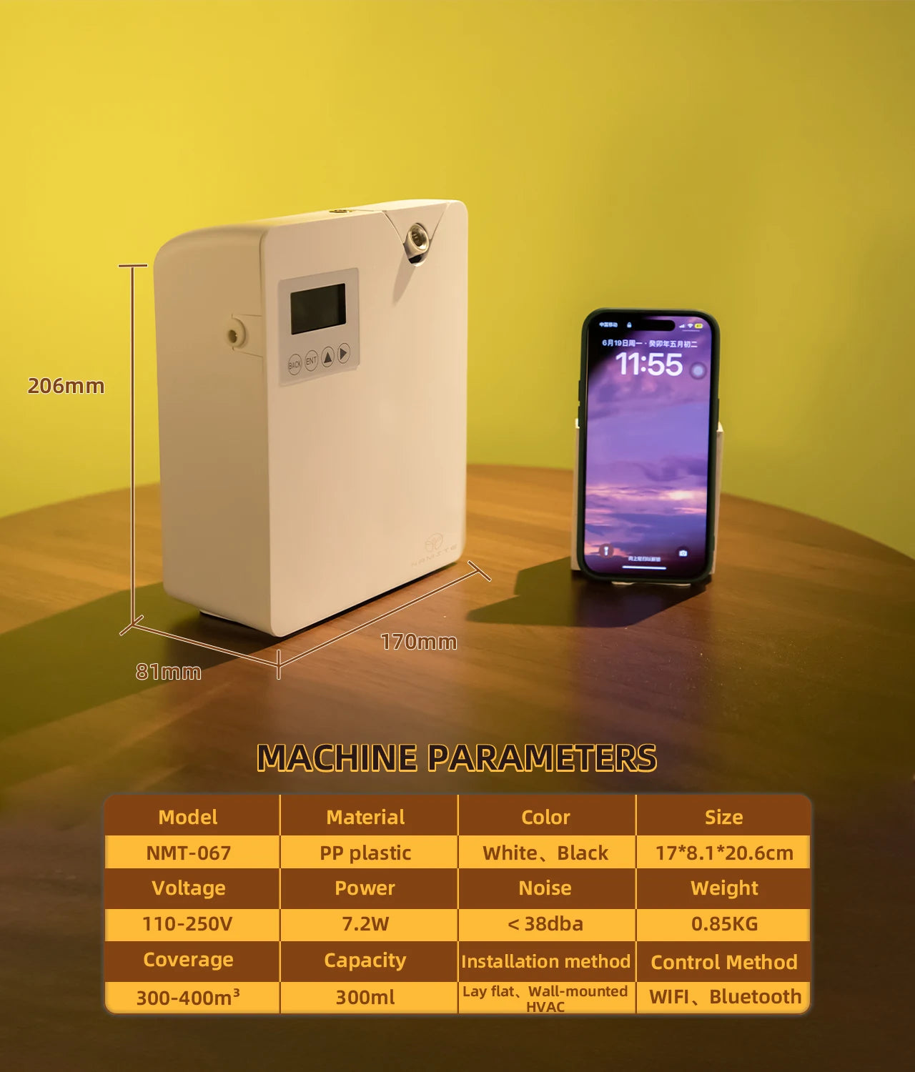NAMSTE Aroma Diffuser WiFi Bluetooth Room Fragrance Air Purifier