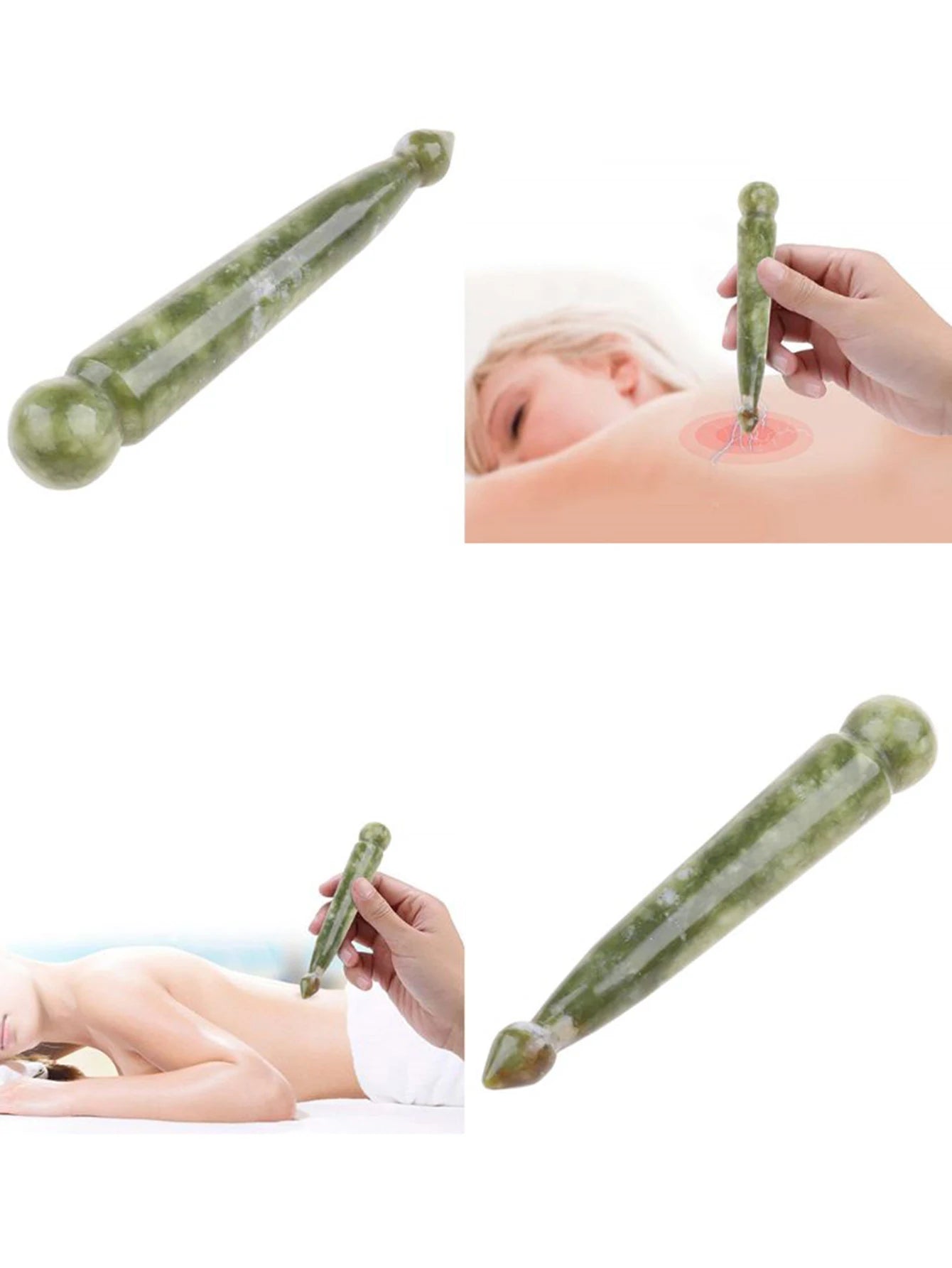 Natural Jade Stone Massage Stick Gua Sha Tool For Face