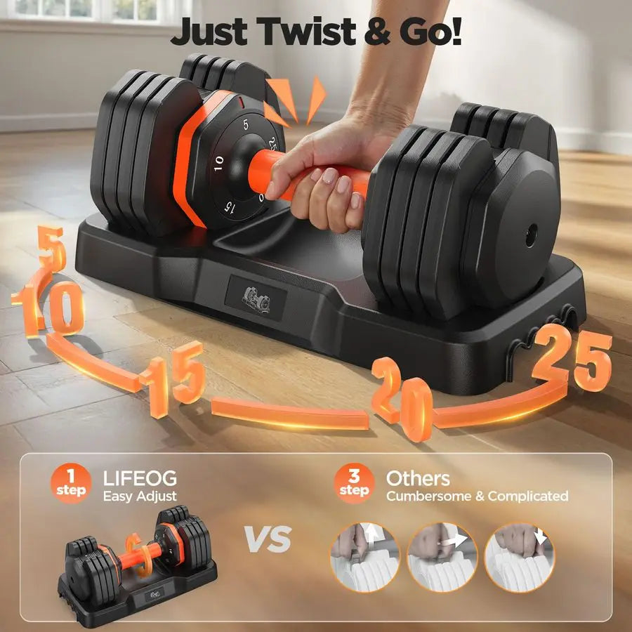 MBVM Adjustable Dumbbell Set With Storage Box Two Heavy Duty