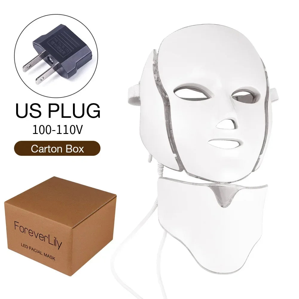 Foreverlily LED Facial Mask With Neck Rejuvenation And Whitening