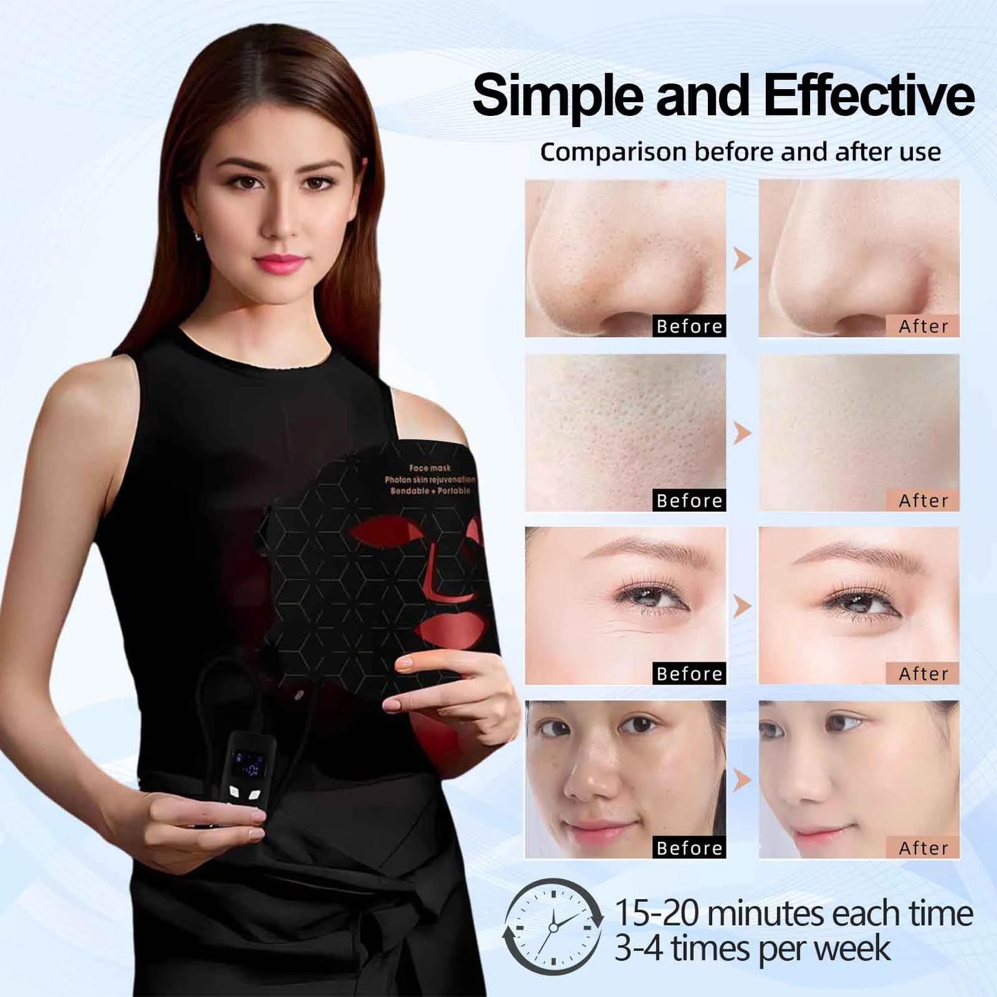UBilli Portable Led Face Mask Light Therapy Anti Aging