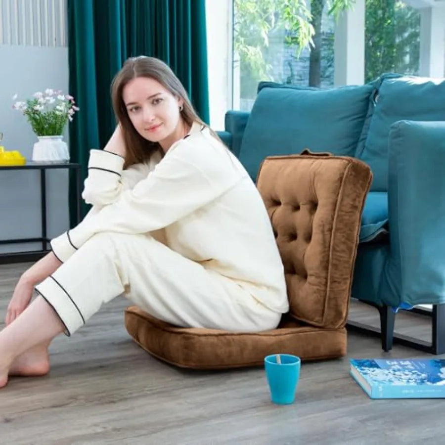 Memory Foam Floor Pillows Set of 4 for Meditation Yoga