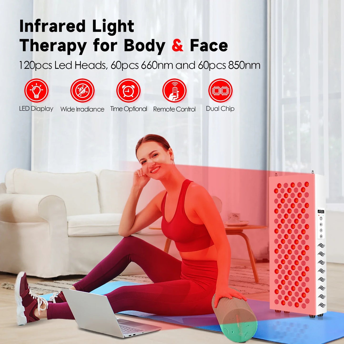 Astarexin Red Light Therapy Panel Lamp Near Infrared 850nm 660nm