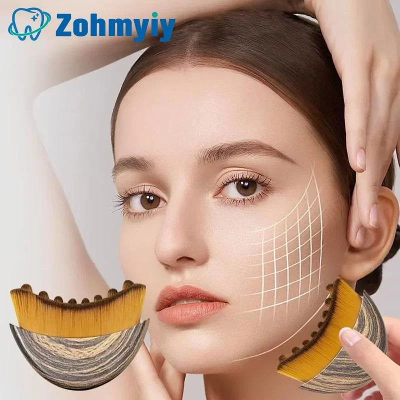 Portable Lymphatic Contour Face Brush Multi-function Chin Reduce Puffiness Lymphatic Drainage Face Brushs Facial Sculpting Tool