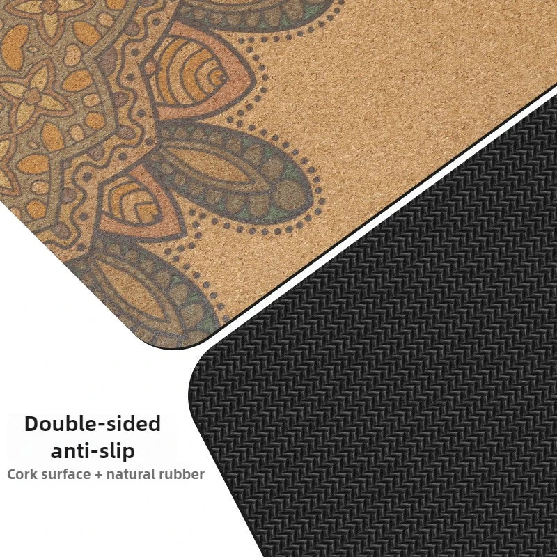 Cork Yoga Mat With Extra Thick Rubber Grip Portable
