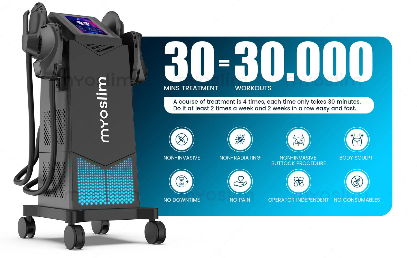 MYOSLIM EMS Body Sculpting Machine With RF Technology 6500W