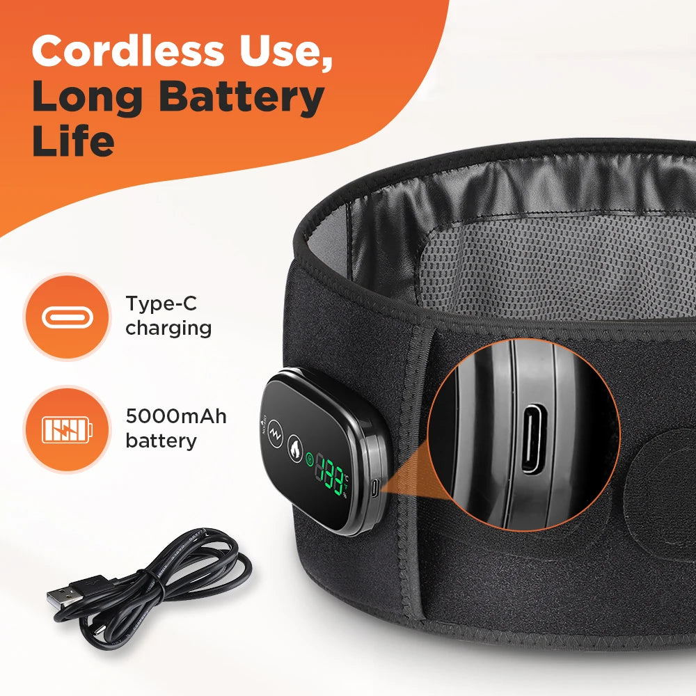 Hailicare Heated Waist Belt With Lumbar Support Vibration Massage